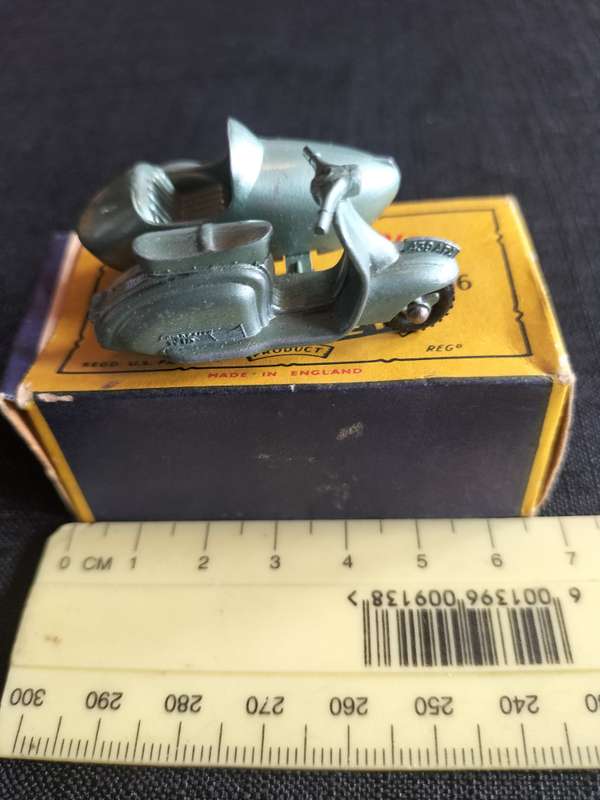Very Rare Vintage Lesney Matchbox Series NO 36 -Lambretta & Side Car- Made in England