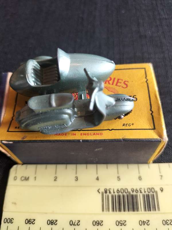 Very Rare Vintage Lesney Matchbox Series NO 36 -Lambretta & Side Car- Made in England