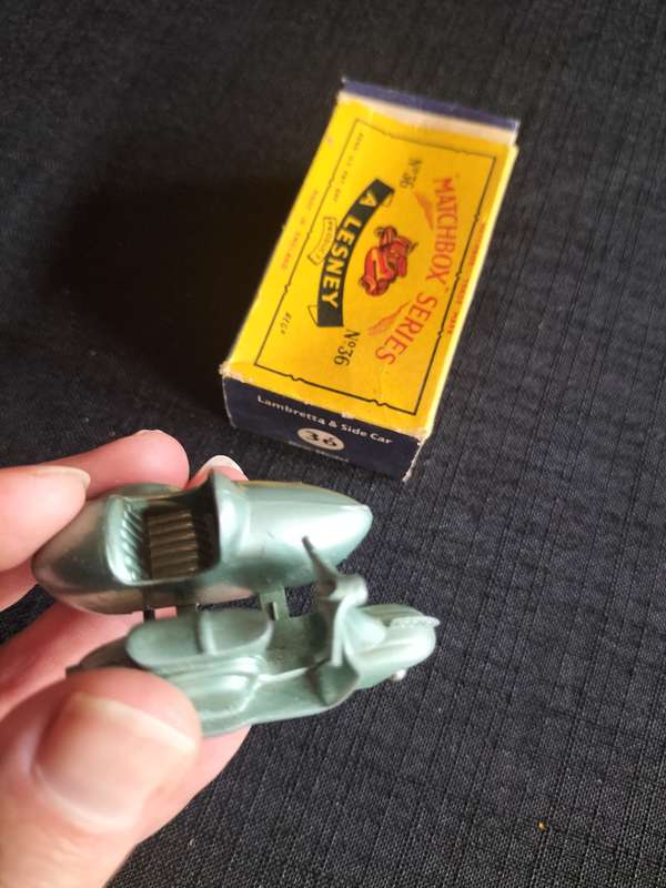 Very Rare Vintage Lesney Matchbox Series NO 36 -Lambretta & Side Car- Made in England