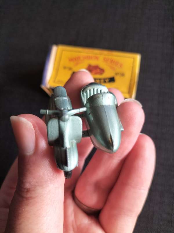 Very Rare Vintage Lesney Matchbox Series NO 36 -Lambretta & Side Car- Made in England