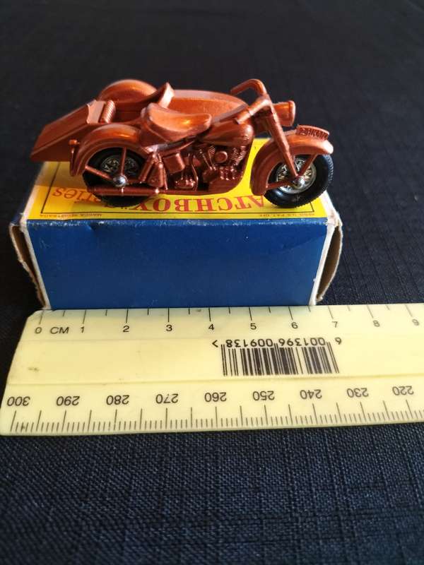 Very Rare Vintage Lesney Matchbox Series - No66 -Harley-Davidson Motor Cycle and Sidecar