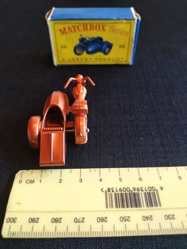 Very Rare Vintage Lesney Matchbox Series - No66 -Harley-Davidson Motor Cycle and Sidecar