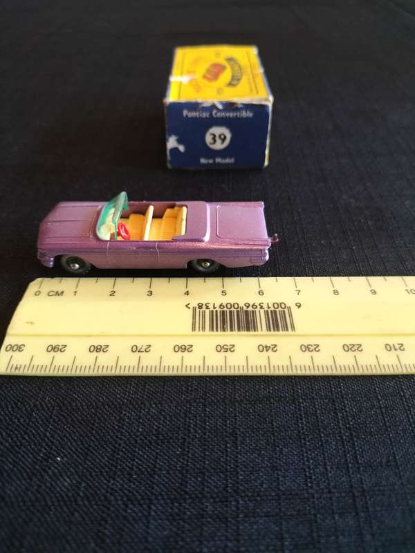 Very Rare Vintage Lesney Matchbox Series NO 39 - Pontiac Convertibe- Made in England
