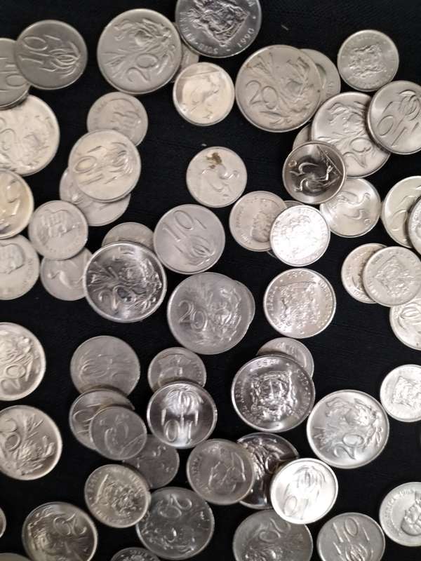 Joblot of 75 Republic Of South Africa Coins - Consisting of 5c - 10c - 20cent
