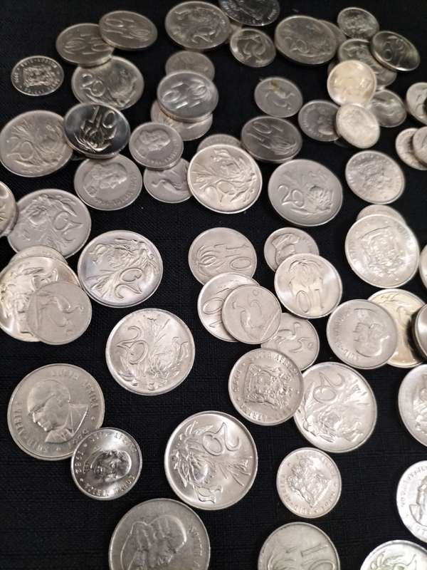 Joblot of 75 Republic Of South Africa Coins - Consisting of 5c - 10c - 20cent