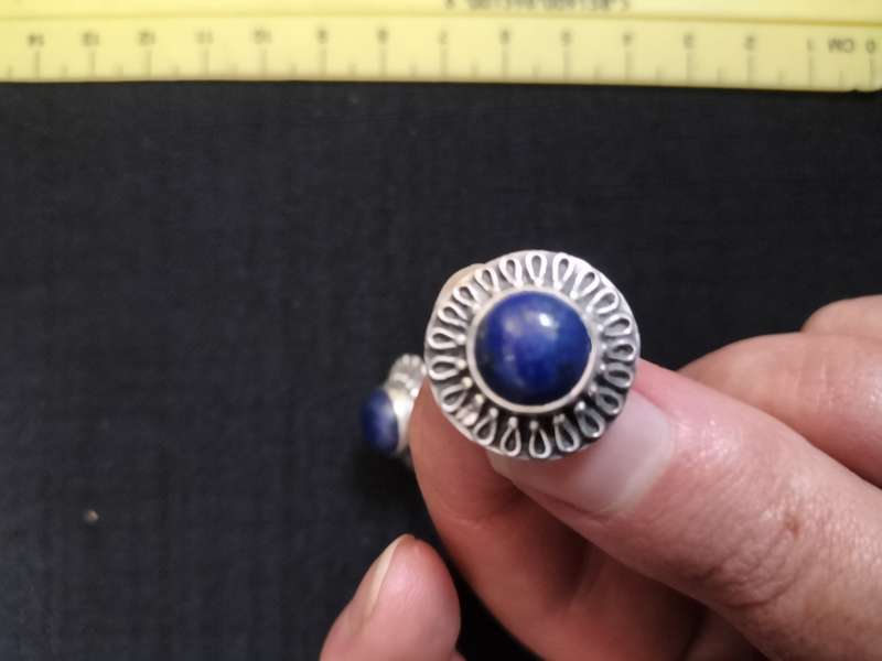 Beautiful Vintage Sterling Silver 925 Dark Blue earings 7.4g - No Butterfly's