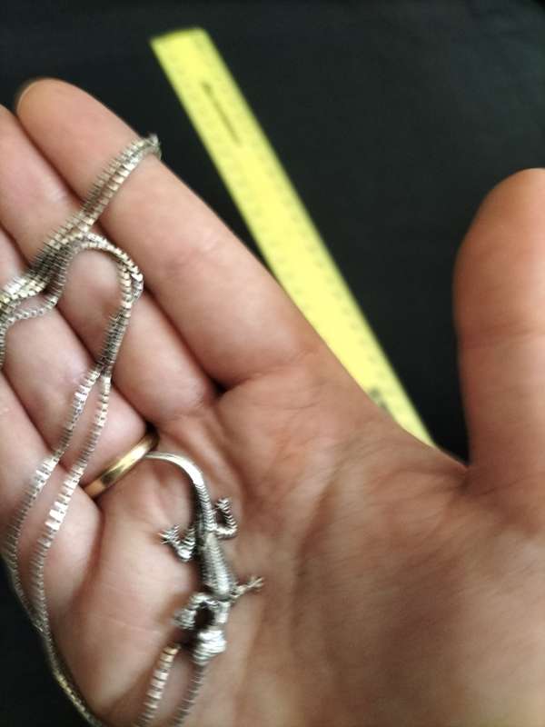 Stunning Sterling Siver 925 Necklace With Lizard Pendant 7.3g in Great Condition
