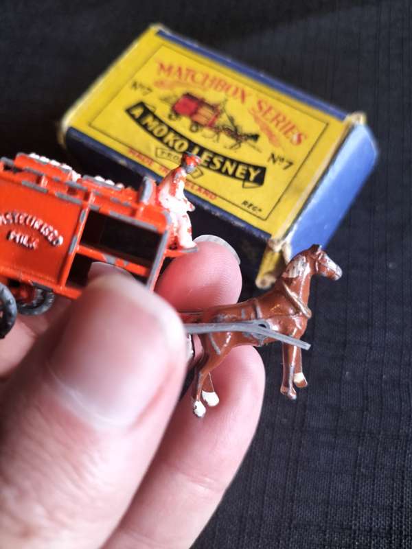 Very Rare Vintage Moko Lesney Match Box Series NO7 - Horse Drawn Milk Float  - Made in England