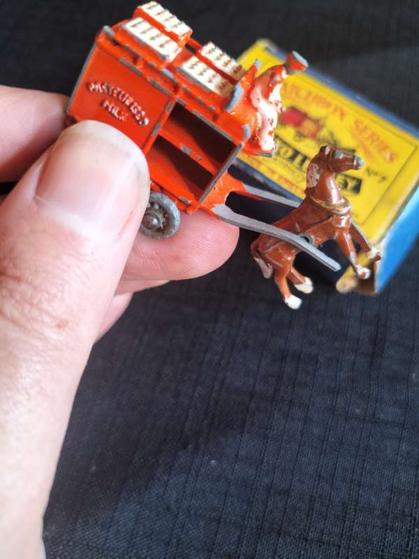 Very Rare Vintage Moko Lesney Match Box Series NO7 - Horse Drawn Milk Float  - Made in England