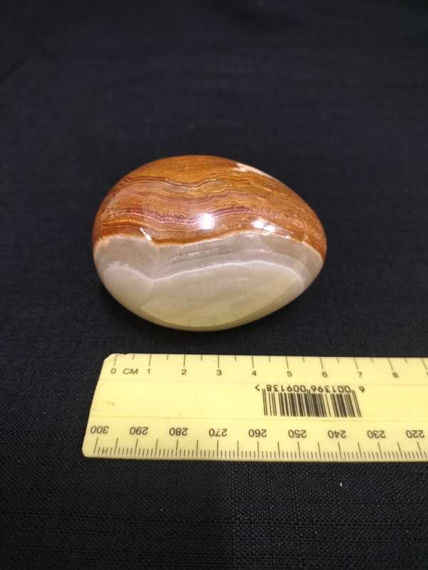 Vintage Polished Stone Egg- Brown Tan Swirls