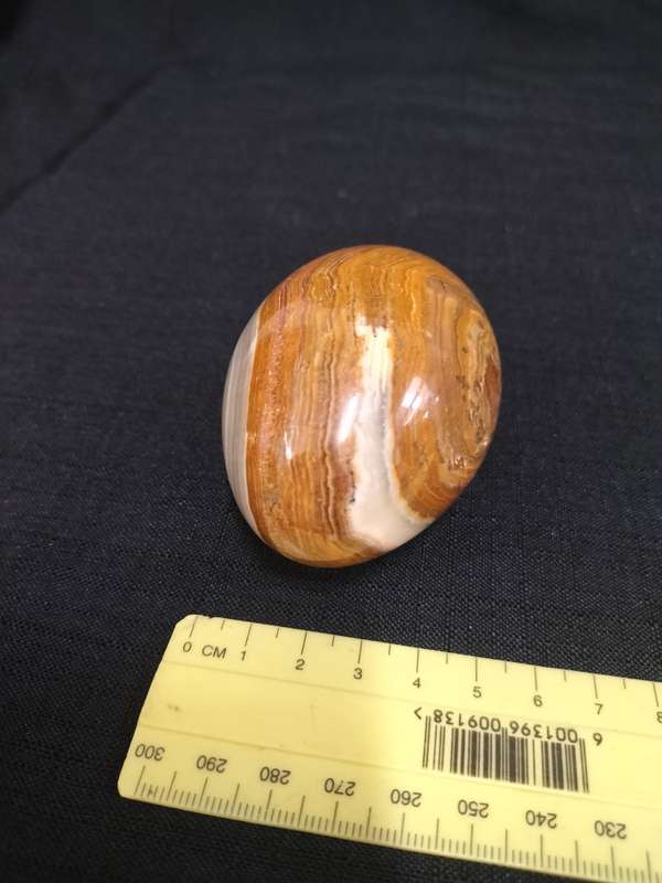 Vintage Polished Stone Egg- Brown Tan Swirls