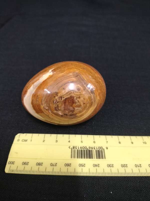 Vintage Polished Stone Egg- Brown Tan Swirls