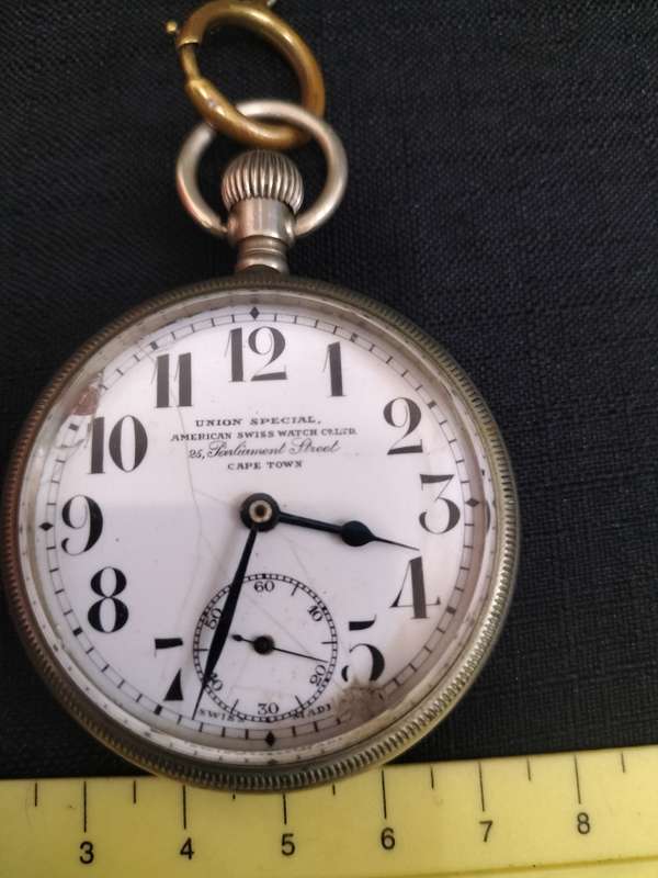 American Swiss Union Special Pocket Watch With Chain