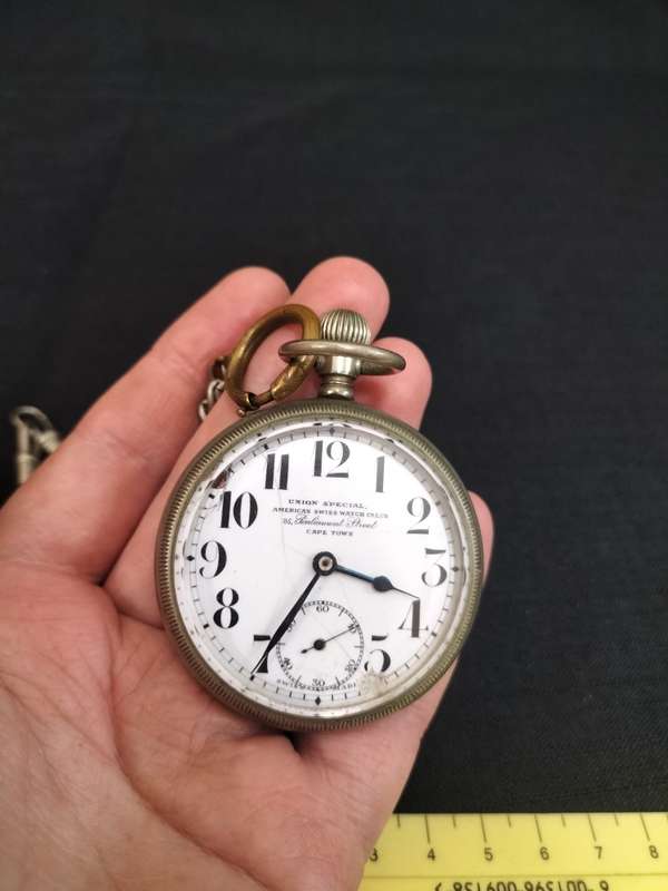 American Swiss Union Special Pocket Watch With Chain