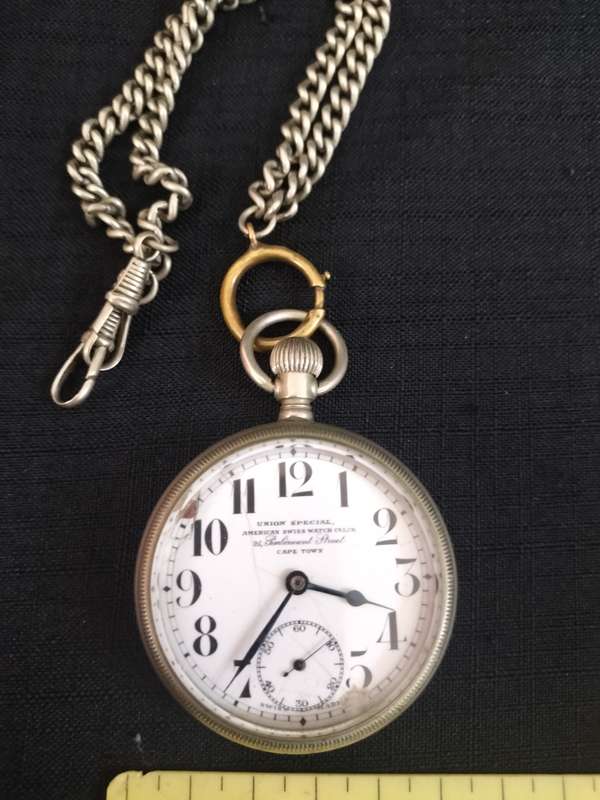 American Swiss Union Special Pocket Watch With Chain