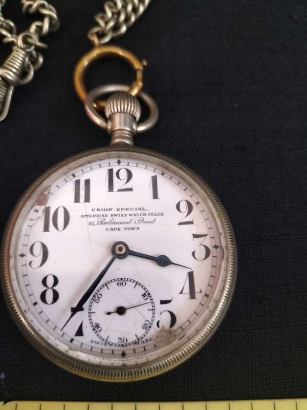 American Swiss Union Special Pocket Watch With Chain