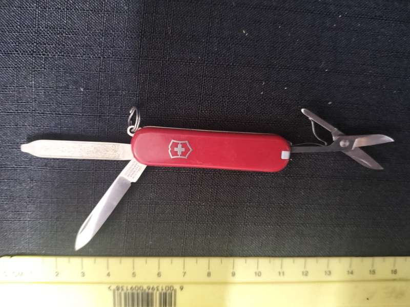 Victorinox Switzerland Stainless Steel Function Transparent Red Pocket Knife  - In Good Condition