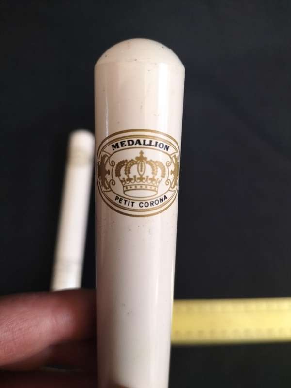 Two Medallion Petit Corona Cigars in Their Aluminum Tubes - From Havana Tobacco -Good Condition