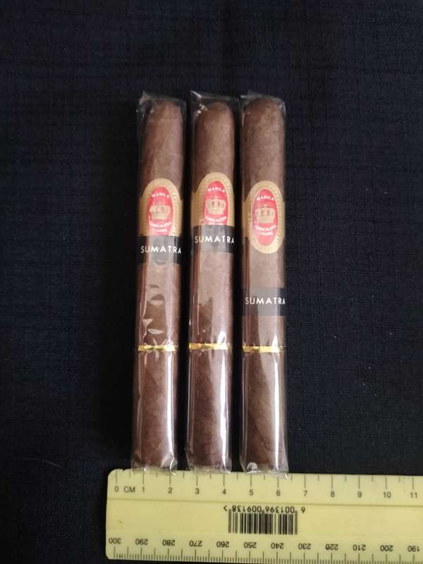 Three Sumatra Manila Tabacalera Cigars - Sealed -Made in The Philippines - See Description