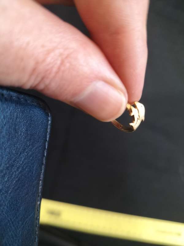 Stunning Vintage 9Ct Gold Kids Dolphin Ring 1.2 grams - Good Condition