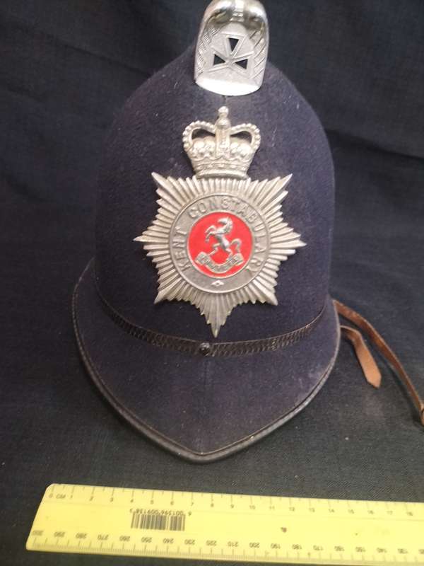 Vintage British Kent Constabulary Police Helmut - Good Condition