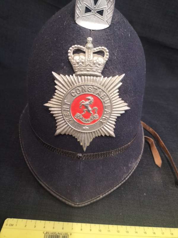 Vintage British Kent Constabulary Police Helmut - Good Condition