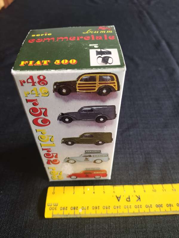 Vintage Brumm Serie  R053 -Fiat 500 Van Ramazzoti 1949 RED- Good Condition