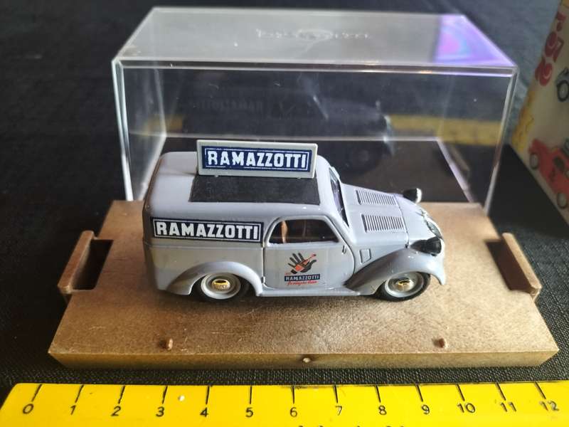 Vintage Brunn Serie R56 Commerciale Fiat 500 Ramazzoti -Scale 1/43 -Made in Italy -Good Condition