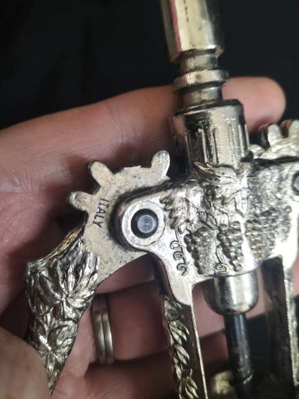 Vintage Botticelli Grape Wine Winged Corkscrew Bottle Opener - Made in Italy