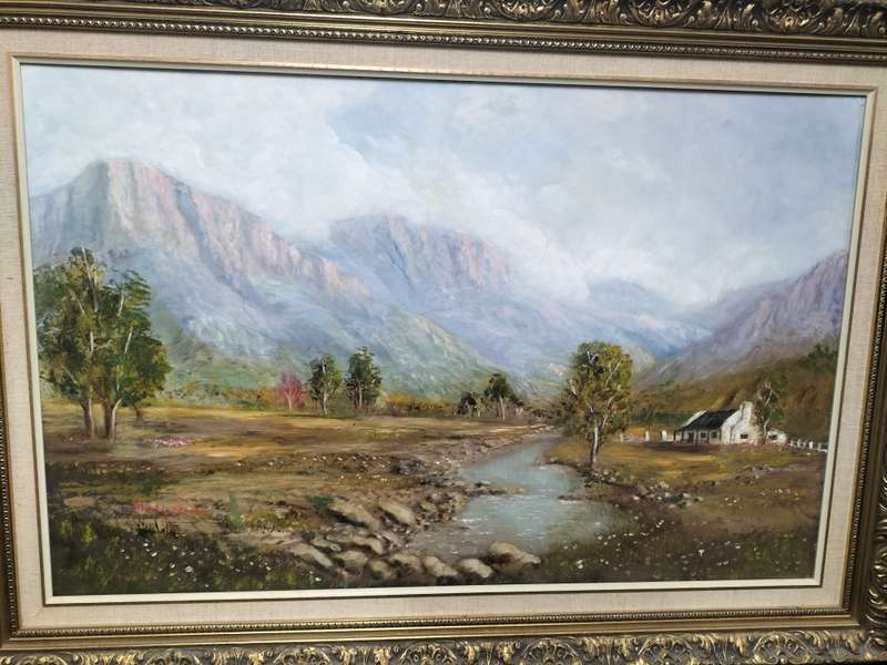 Stunning Oil On Board Farm Landscape -Beautifully Framed - Popular SA Artist Martin Strobos