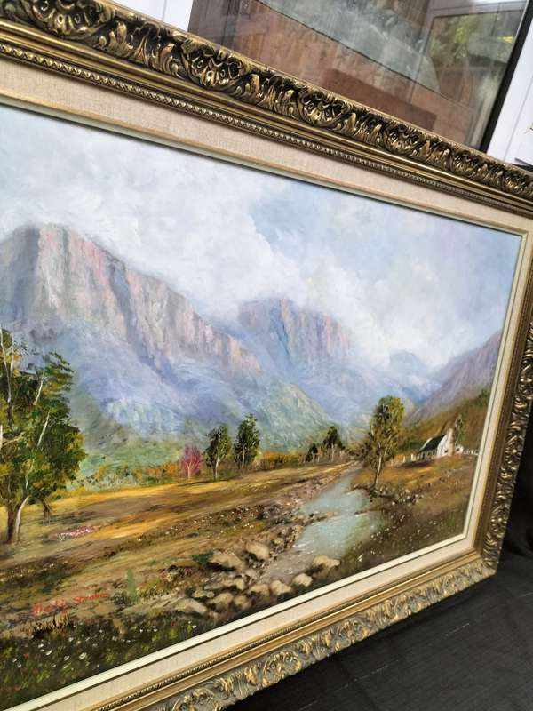 Stunning Oil On Board Farm Landscape -Beautifully Framed - Popular SA Artist Martin Strobos