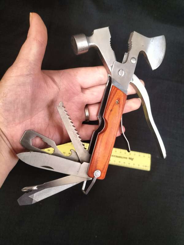 Stainlesss Steel Multifunction Hammer Axe Camping Gear Multi Tool