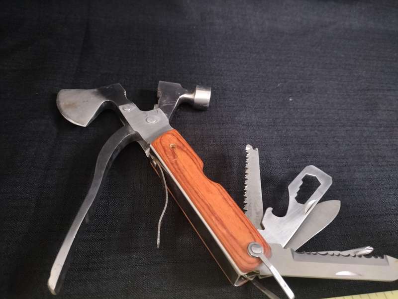 Stainlesss Steel Multifunction Hammer Axe Camping Gear Multi Tool