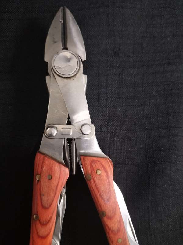 Stainless Steel Multifunction Pliers Dubble Sided Wood Inset Handles Multi Tool