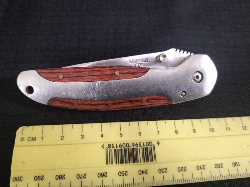 Vintage Stainless Steel Pocket Folding Knife With Belt Clip