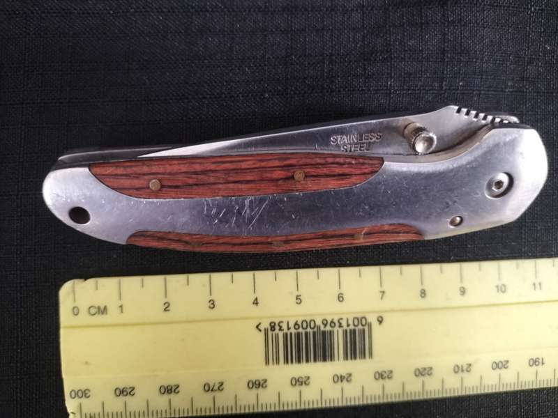 Vintage Stainless Steel Pocket Folding Knife With Belt Clip