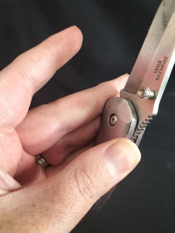 Vintage Stainless Steel Pocket Folding Knife With Belt Clip