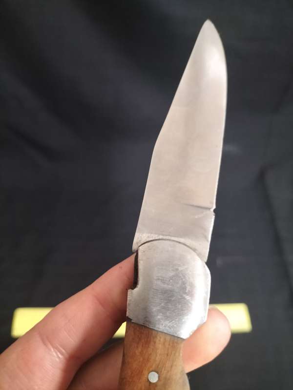 Vintage Pocket Folding Knife With Wooden Handle