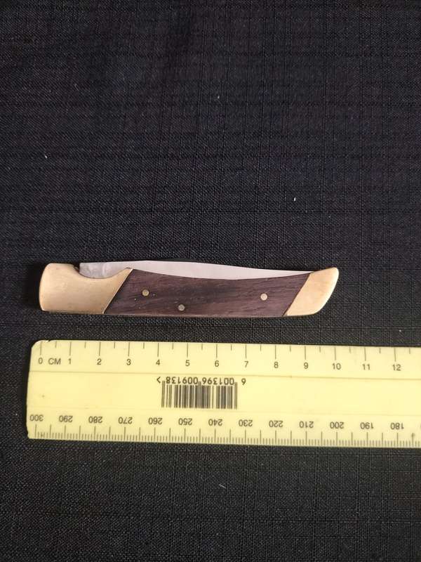 Vintage Stunning Stainless Steel Brass Nails Single Blade Folding Pocket Knife  - Good Condition