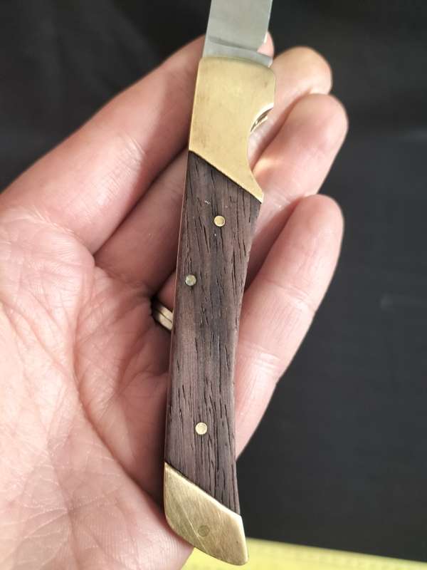 Vintage Stunning Stainless Steel Brass Nails Single Blade Folding Pocket Knife  - Good Condition