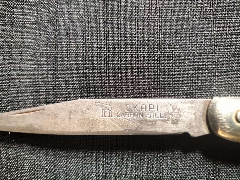 Stunning Vintage Okapi Carbon Steel Folding Pocket Knife