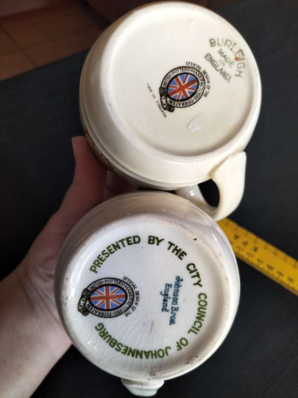 Two Vintage Mugs Commemorating the Coronation of King George VI and Queen Elizabeth May 1937