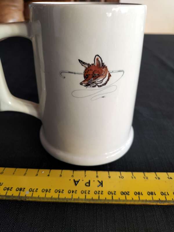 Beautiful Vintage Moore Pottery Lusaka Tankard - Hunting Scene With Riders on Horseback and Dogs