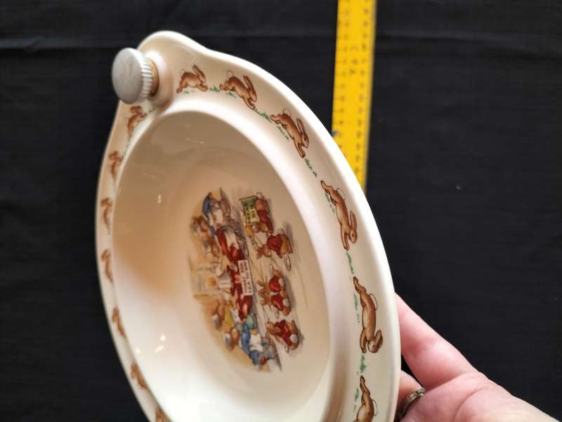 Beautiful Vintage Royal Doulton Bunnykins  - Hot Water Warming Bowl - Toast For Tea Day