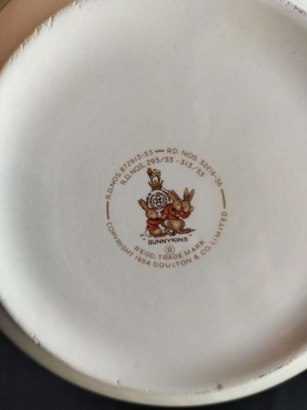 Beautiful Vintage Royal Doulton Bunnykins  - Hot Water Warming Bowl - Toast For Tea Day
