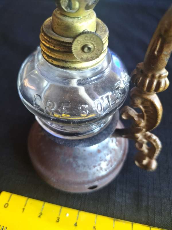 Antique Late 1800's Vapo Cresolene Vaporizer Victorian Medicine Oil Kerosene Lamp Brass Ornate