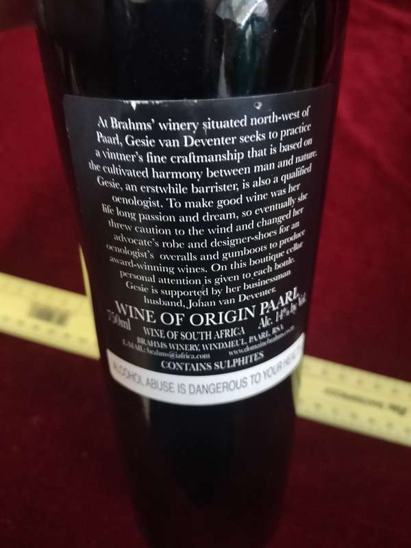 Vintage 2013 Brahms Pinotage - 750ml - Sealed