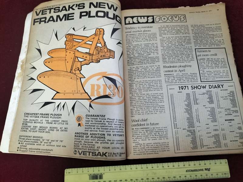 Vintage Farmer's Weekly from 17 March 1971 - In A Used Secondhand Condition