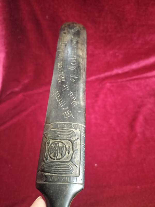 1901 Ceylon P.O.W Anglo Boer War Ebony Page Turner Inscribed