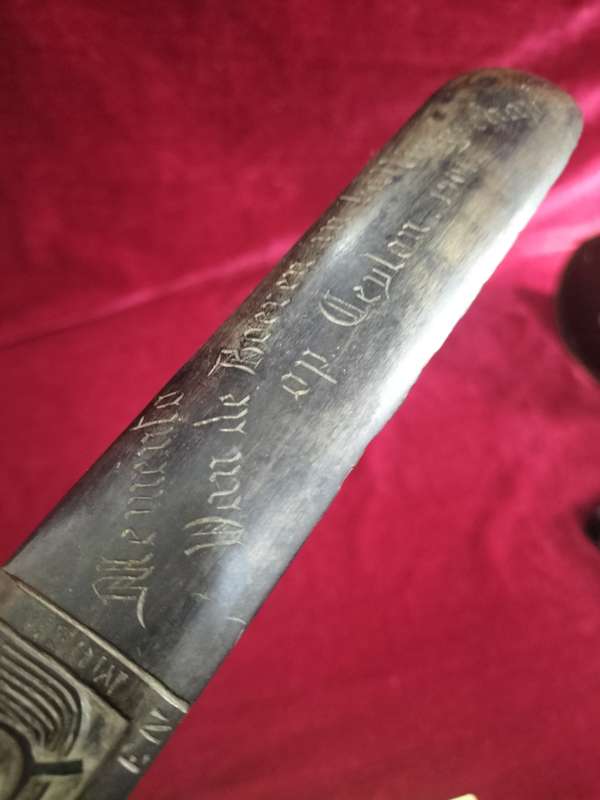 1901 Ceylon P.O.W Anglo Boer War Ebony Page Turner Inscribed
